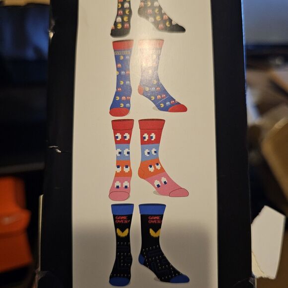 Pac-Man Men’s Crew Socks 6 Pair: Size Men Size 8-12 NEW - Picture 7 of 7